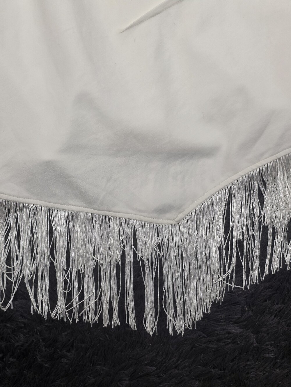 Lulus Strapless White Fringe Mini Dress. Size L. NWT - Picture 5 of 8